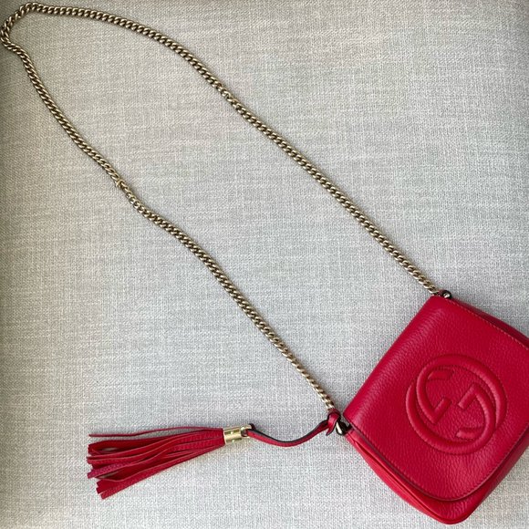 Gucci Soho Red Crossbody Bag with Chain - Picture 2 of 6